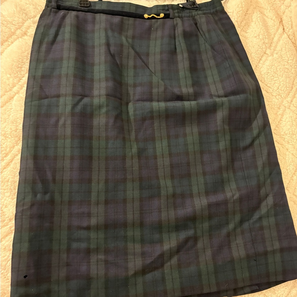 Plaid Blue and Green Women's Skirt